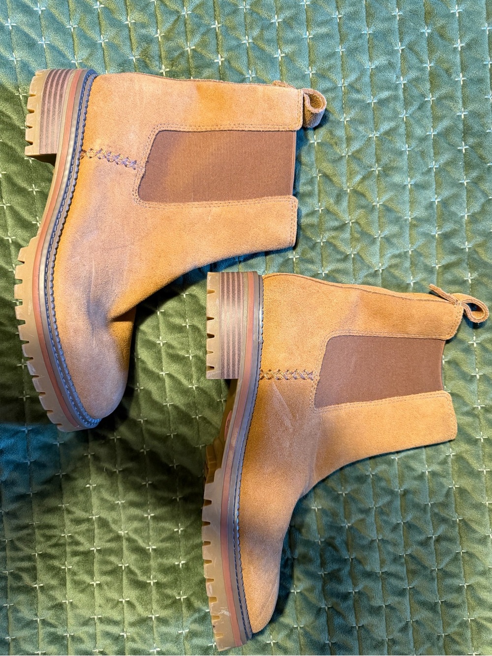 Crown Vintage Suede Chelsea Lug-Sole Ankle Boots - Brown - Picture 3 of 4